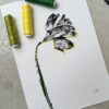 Daffodil Monoprint with Thread